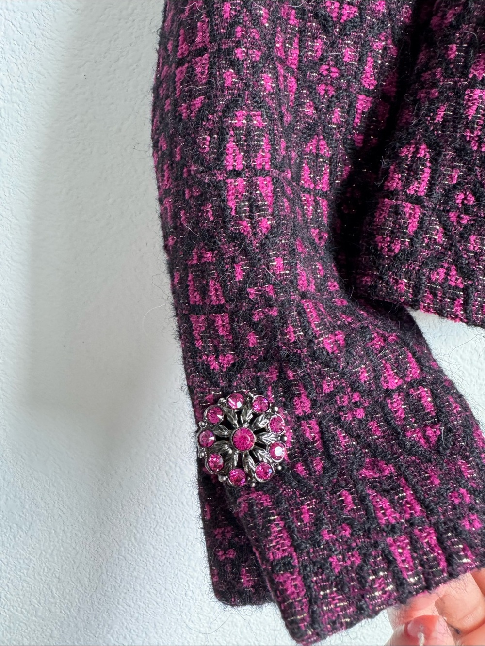 Dana Buchman Pink & Black Patterned Blazer - Picture 4 of 6